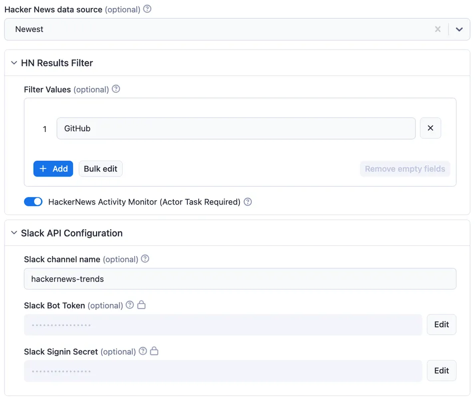 Hacker News Data Scraper & Activity Monitoring Input