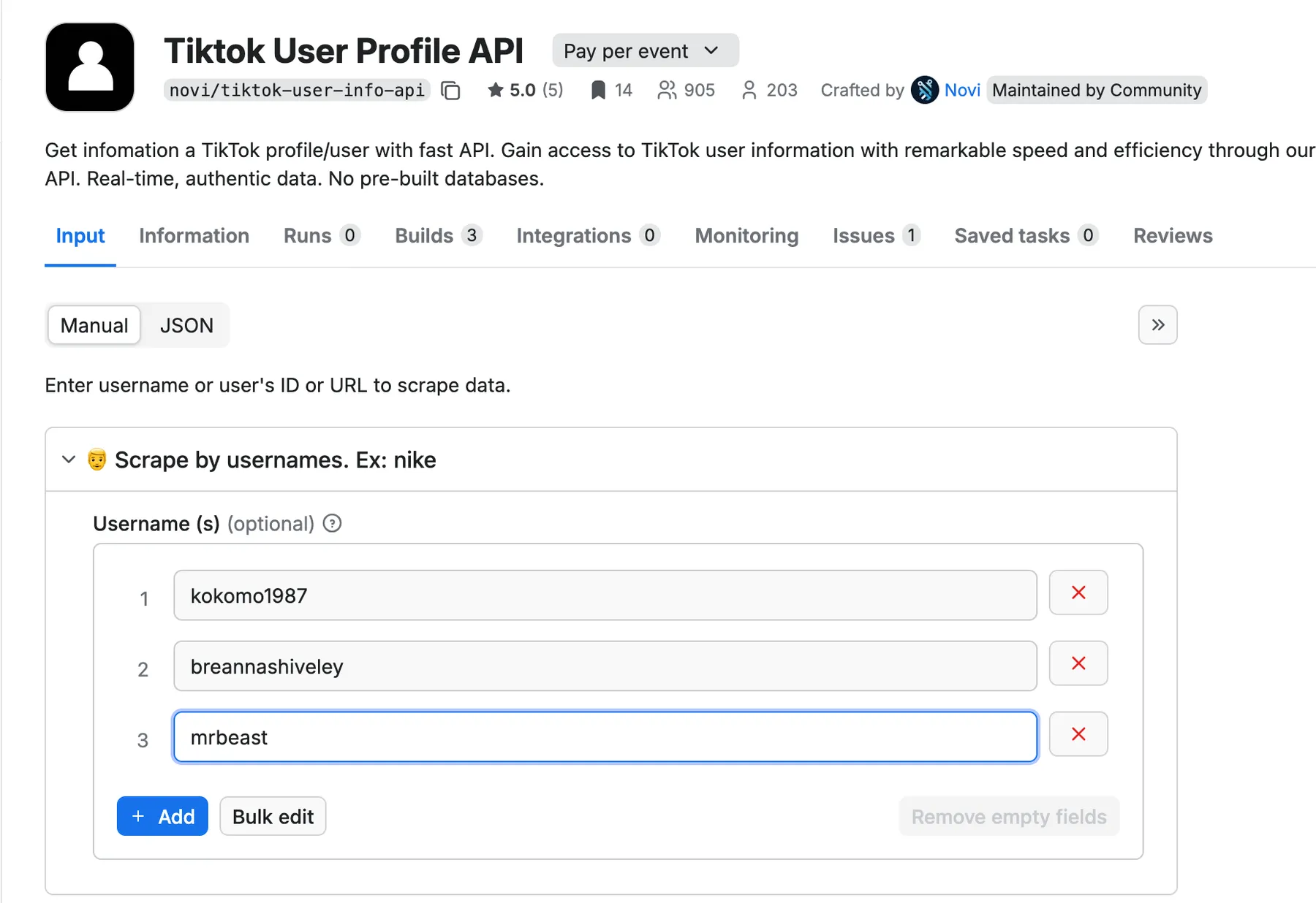 Scrape By Username