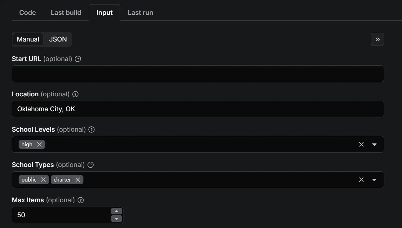 Input Configuration