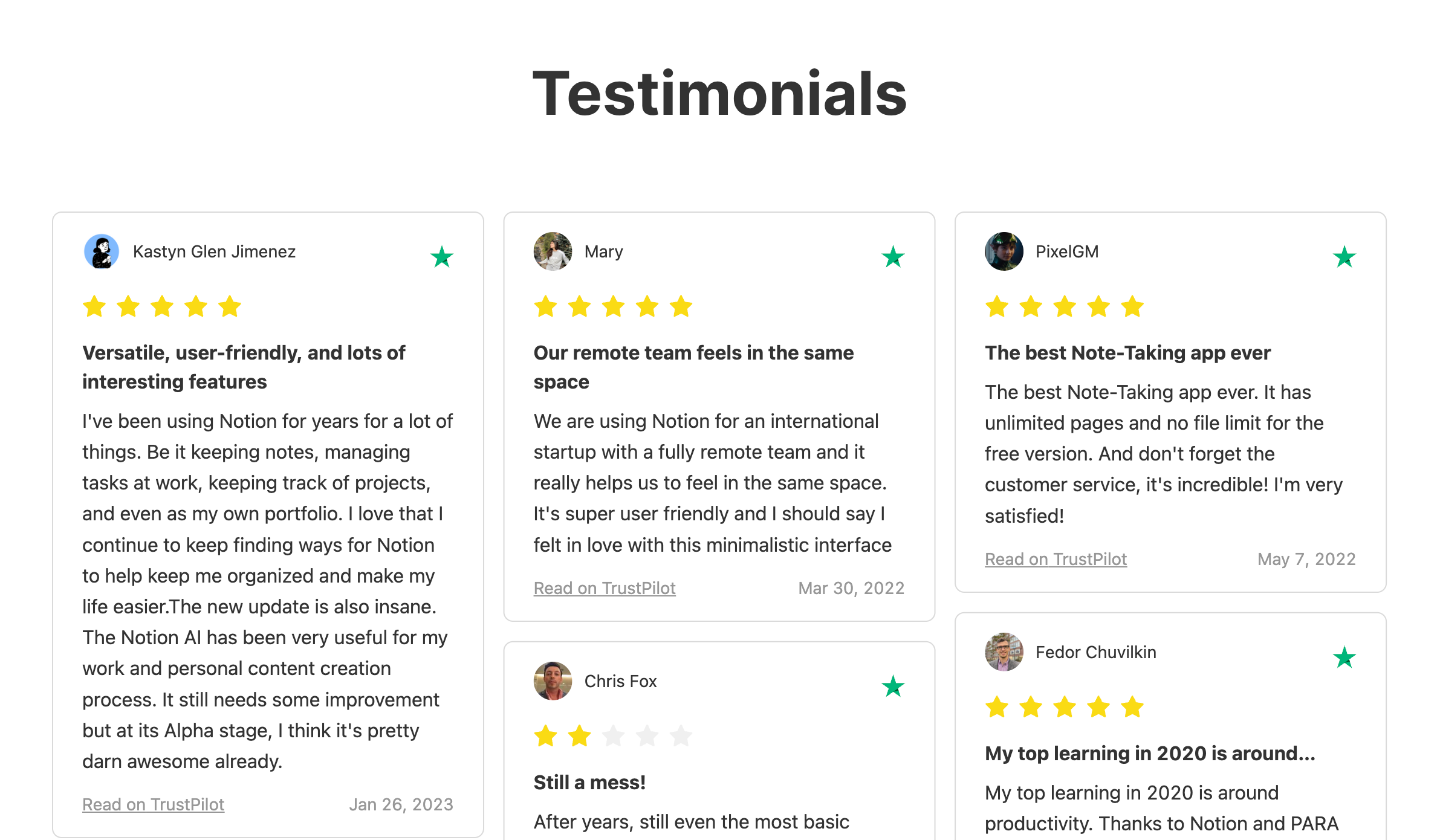 Embed Trustpilot reviews on a website