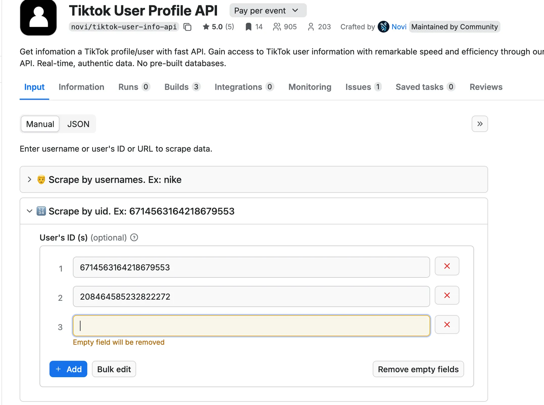 Scrape By User's ID