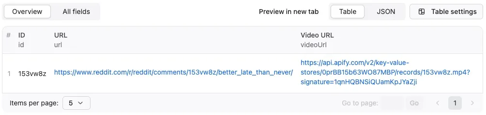 Reddit Video Downloader output