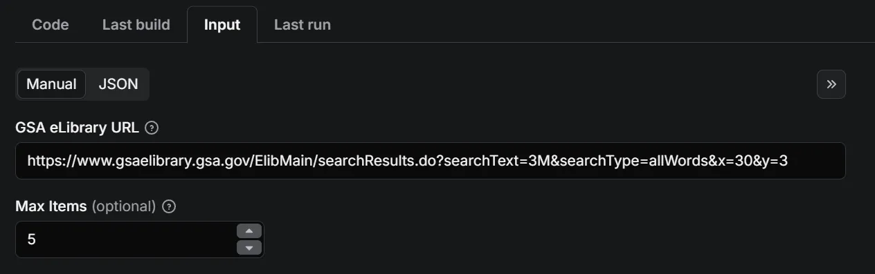Input Configuration