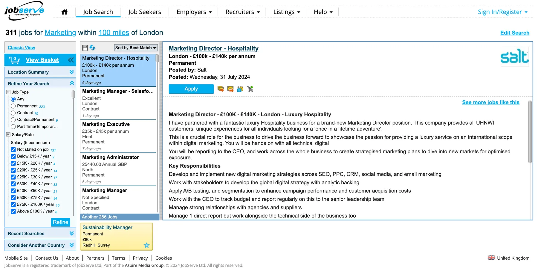 Easily scrape relevant Jobs from the JobServe website using the Apify JobServe Jobs Scraper