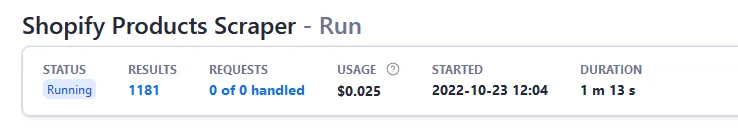Apify run cost